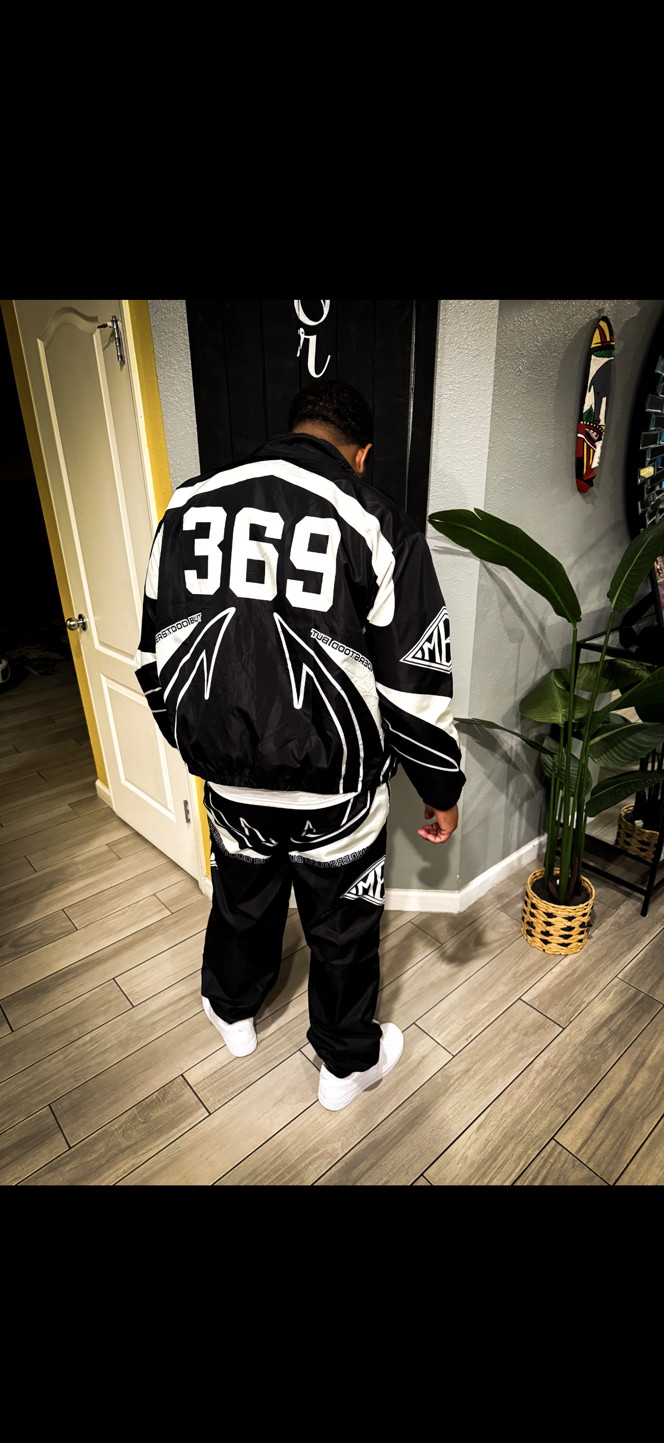 Black Windbreaker Top