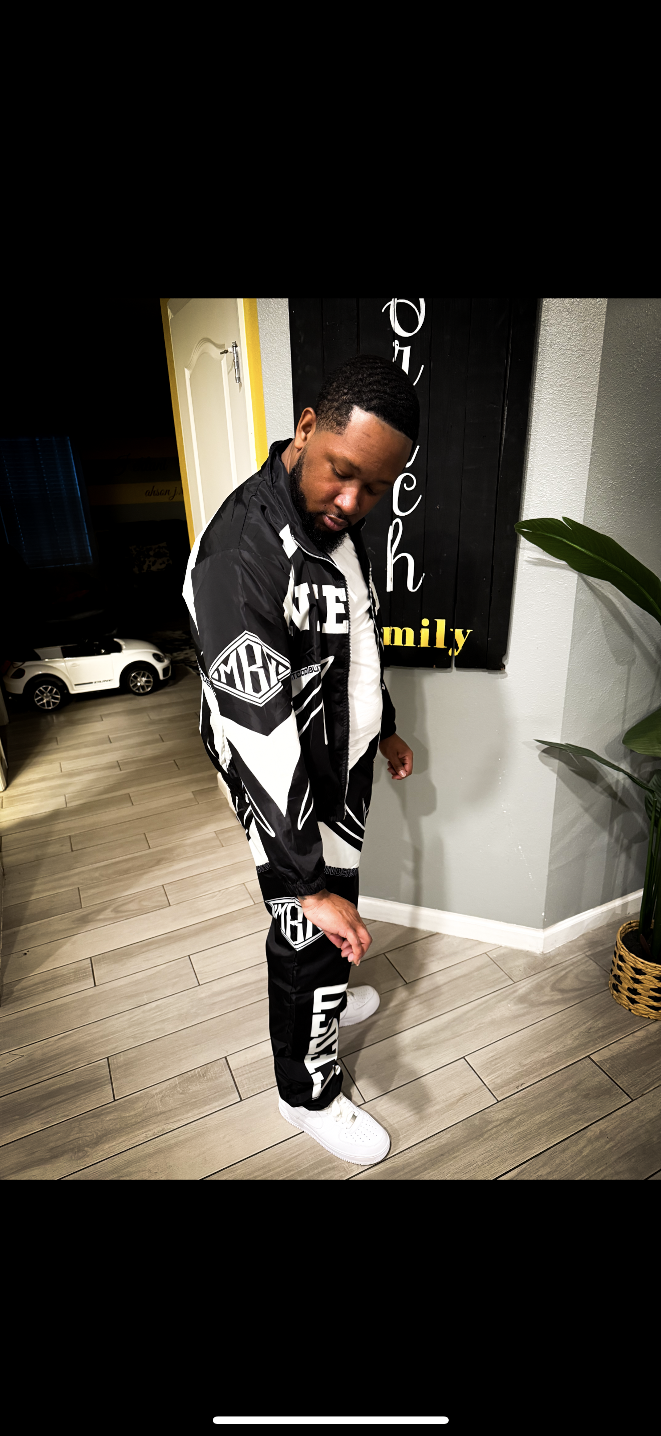 Black Windbreaker Top