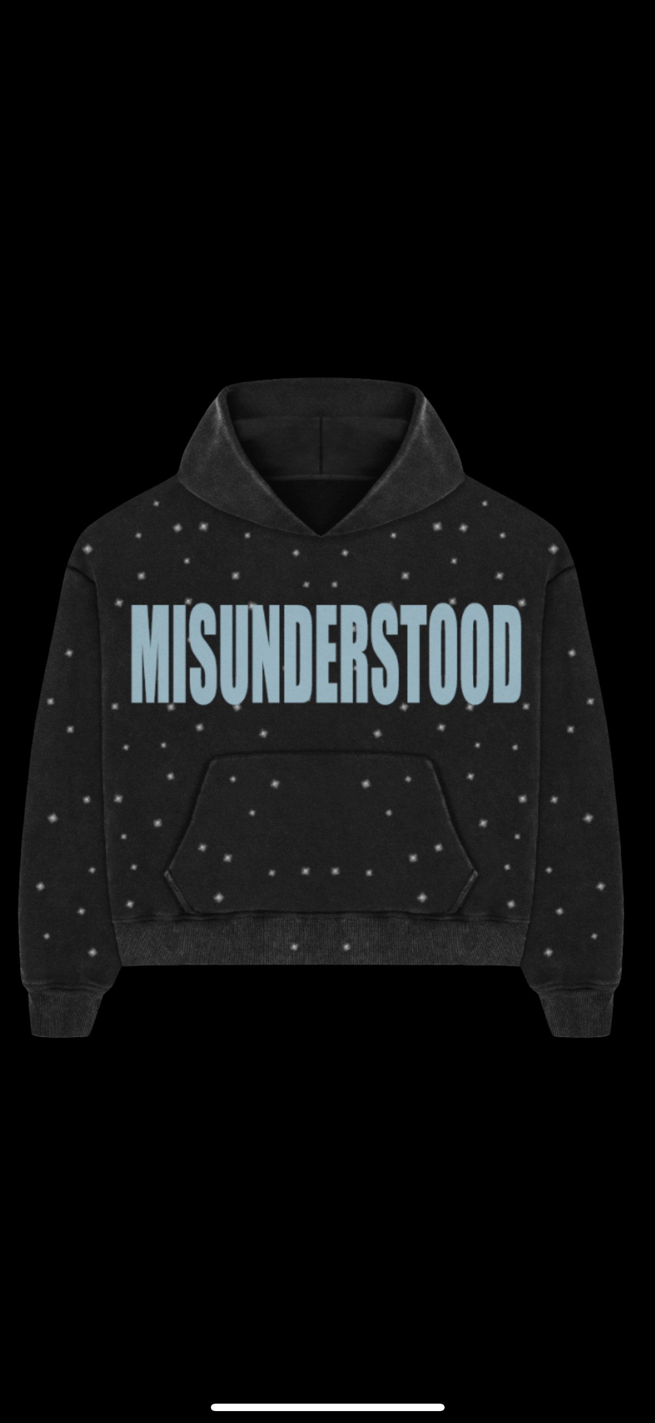 Dark Grey Hoodie w/rhinestones